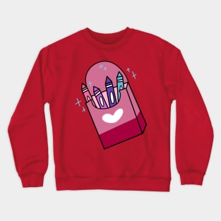 Pink Sparkly Crayon Box Crewneck Sweatshirt